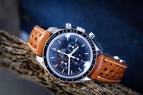 omega speedmaster racing leather strap|omega speedmaster leather strap price.